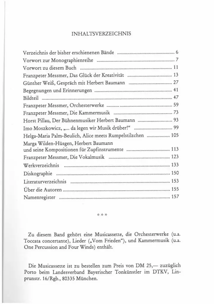 Inhaltsverzeichnis - Herbert Baumann