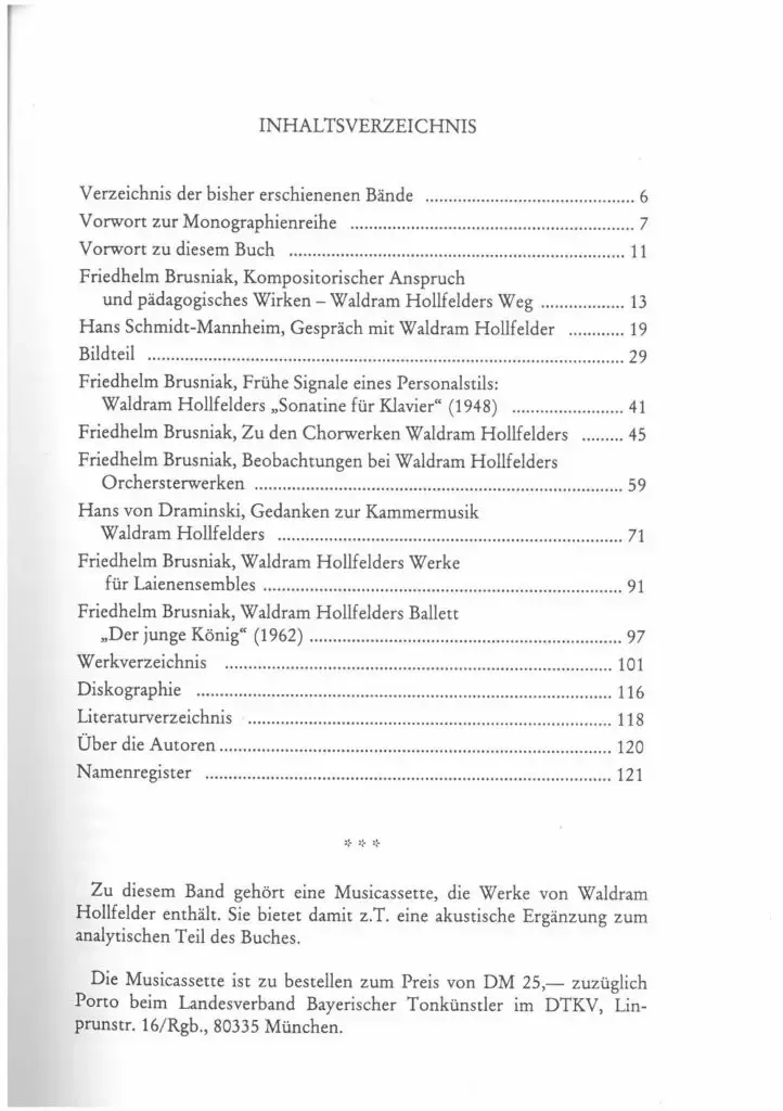 Inhaltsverzeichnis - Waldram Hollfelder