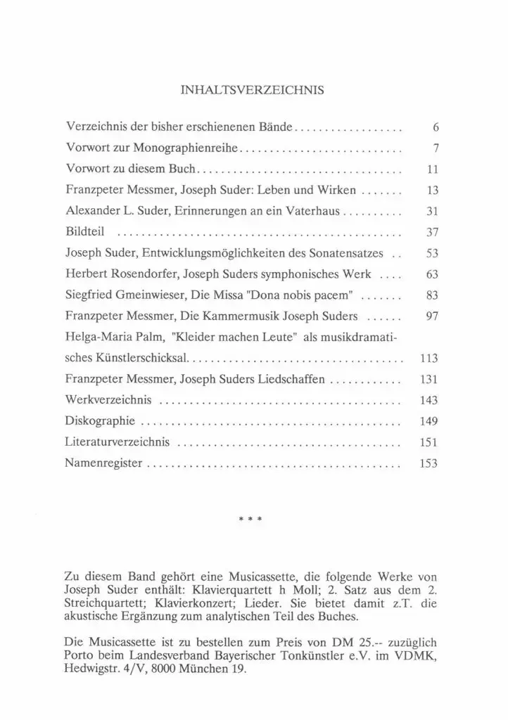 Inhaltsverzeichnis - Joseph Suder