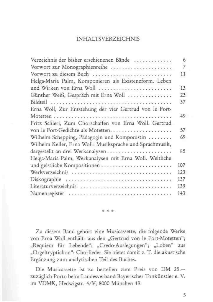 Inhaltsverzeichnis - Erna Woll
